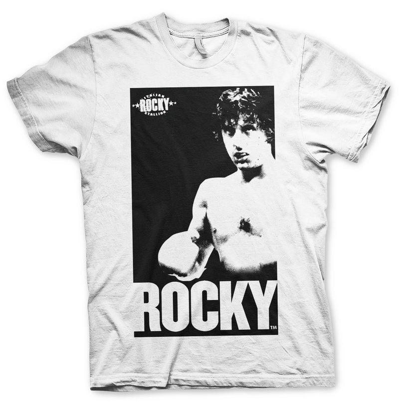 Rocky vintage photo mens white boxing film t-shirt heavyweight champion