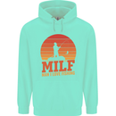 MILF Fishing Funny Fisherman Father's Day Childrens Kids Hoodie Peppermint