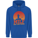 MILF Fishing Funny Fisherman Father's Day Childrens Kids Hoodie Royal Blue