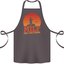 MILF Fishing Funny Fisherman Father's Day Cotton Apron 100% Organic Dark Grey