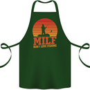 MILF Fishing Funny Fisherman Father's Day Cotton Apron 100% Organic Forest Green