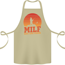 MILF Fishing Funny Fisherman Father's Day Cotton Apron 100% Organic Khaki