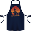 MILF Fishing Funny Fisherman Father's Day Cotton Apron 100% Organic Navy Blue