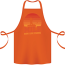 MILF Fishing Funny Fisherman Father's Day Cotton Apron 100% Organic Orange