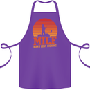MILF Fishing Funny Fisherman Father's Day Cotton Apron 100% Organic Purple