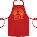 MILF Fishing Funny Fisherman Father's Day Cotton Apron 100% Organic Red