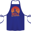 MILF Fishing Funny Fisherman Father's Day Cotton Apron 100% Organic Royal Blue