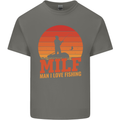 MILF Fishing Funny Fisherman Father's Day Kids T-Shirt Childrens Charcoal