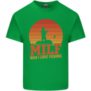 MILF Fishing Funny Fisherman Father's Day Kids T-Shirt Childrens Irish Green