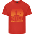 MILF Fishing Funny Fisherman Father's Day Kids T-Shirt Childrens Red