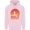 MILF Fishing Funny Fisherman Father's Day Mens 80% Cotton Hoodie Light Pink
