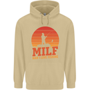 MILF Fishing Funny Fisherman Father's Day Mens 80% Cotton Hoodie Sand