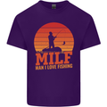 MILF Fishing Funny Fisherman Father's Day Mens Cotton T-Shirt Tee Top Purple