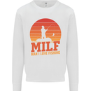 MILF Fishing Funny Fisherman Father's Day Mens Sweatshirt Jumper White