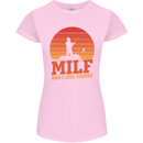 MILF Fishing Funny Fisherman Father's Day Womens Petite Cut T-Shirt Light Pink