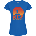 MILF Fishing Funny Fisherman Father's Day Womens Petite Cut T-Shirt Royal Blue