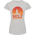 MILF Fishing Funny Fisherman Father's Day Womens Petite Cut T-Shirt Sports Grey