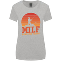 MILF Fishing Funny Fisherman Father's Day Womens Wider Cut T-Shirt Sports Grey