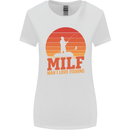 MILF Fishing Funny Fisherman Father's Day Womens Wider Cut T-Shirt White