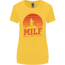 MILF Fishing Funny Fisherman Father's Day Womens Wider Cut T-Shirt Yellow