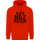 MILF Mushrooms I Like To Forage Childrens Kids Hoodie Bright Red