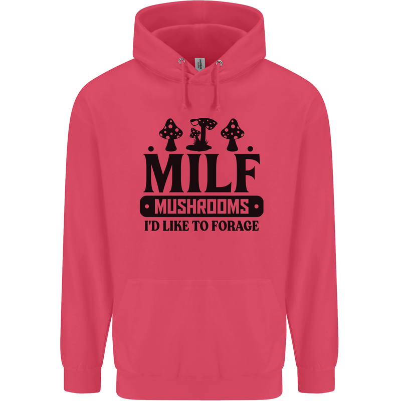 MILF Mushrooms I Like To Forage Childrens Kids Hoodie Heliconia