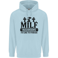 MILF Mushrooms I Like To Forage Childrens Kids Hoodie Light Blue