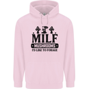 MILF Mushrooms I Like To Forage Childrens Kids Hoodie Light Pink