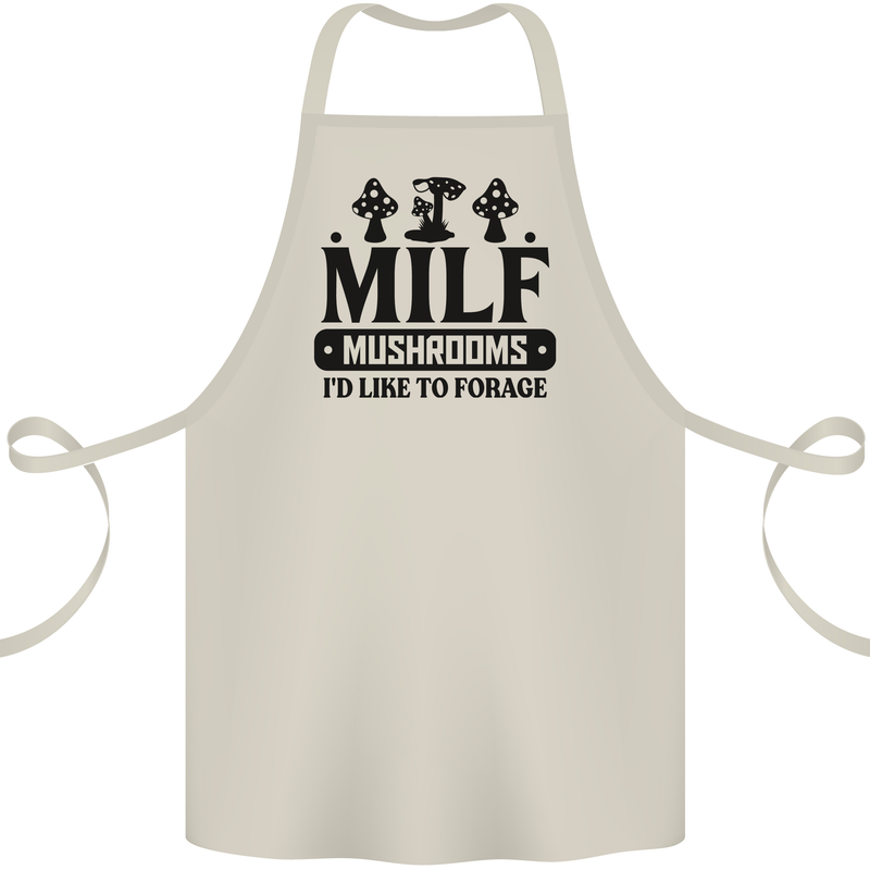 MILF Mushrooms I Like To Forage Cotton Apron 100% Organic Natural