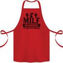 MILF Mushrooms I Like To Forage Cotton Apron 100% Organic Red