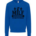 MILF Mushrooms I Like To Forage Kids Sweatshirt Jumper Royal Blue