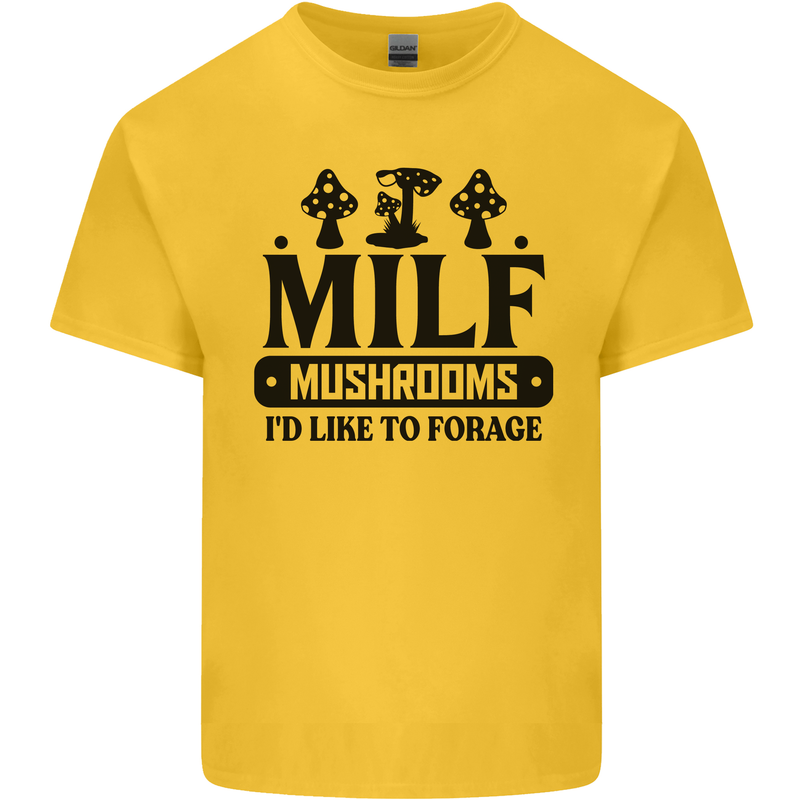 MILF Mushrooms I Like To Forage Kids T-Shirt Childrens Yellow