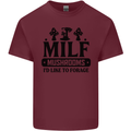 MILF Mushrooms I Like To Forage Mens Cotton T-Shirt Tee Top Maroon