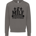 MILF Mushrooms I Like To Forage Mens Sweatshirt Jumper Charcoal