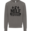 MILF Mushrooms I Like To Forage Mens Sweatshirt Jumper Charcoal