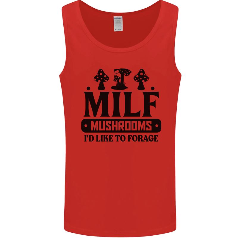 MILF Mushrooms I Like To Forage Mens Vest Tank Top Red