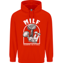 MILF Mushrooms I Like to Forage Childrens Kids Hoodie Bright Red