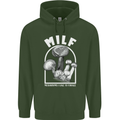 MILF Mushrooms I Like to Forage Childrens Kids Hoodie Forest Green