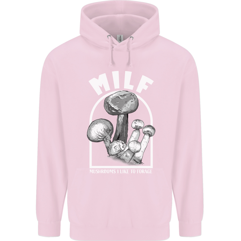 MILF Mushrooms I Like to Forage Childrens Kids Hoodie Light Pink