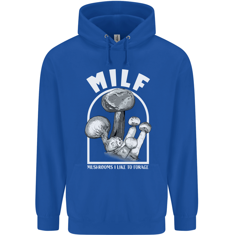 MILF Mushrooms I Like to Forage Childrens Kids Hoodie Royal Blue
