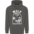 MILF Mushrooms I Like to Forage Childrens Kids Hoodie Storm Grey