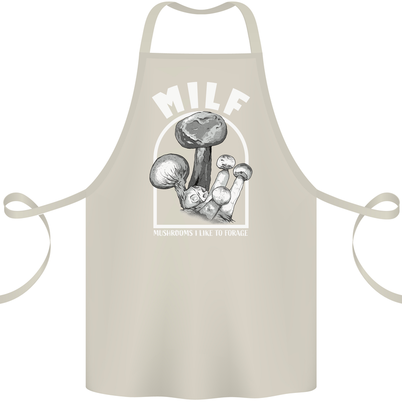 MILF Mushrooms I Like to Forage Cotton Apron 100% Organic Natural