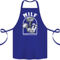 MILF Mushrooms I Like to Forage Cotton Apron 100% Organic Royal Blue