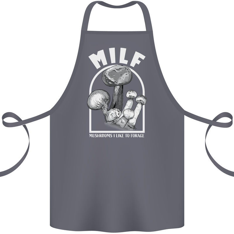 MILF Mushrooms I Like to Forage Cotton Apron 100% Organic Steel