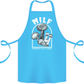 MILF Mushrooms I Like to Forage Cotton Apron 100% Organic Turquoise