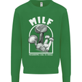 MILF Mushrooms I Like to Forage Kids Sweatshirt Jumper Irish Green