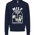 MILF Mushrooms I Like to Forage Kids Sweatshirt Jumper Navy Blue