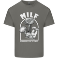 MILF Mushrooms I Like to Forage Mens Cotton T-Shirt Tee Top Charcoal