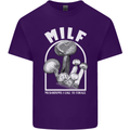 MILF Mushrooms I Like to Forage Mens Cotton T-Shirt Tee Top Purple