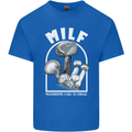 MILF Mushrooms I Like to Forage Mens Cotton T-Shirt Tee Top Royal Blue